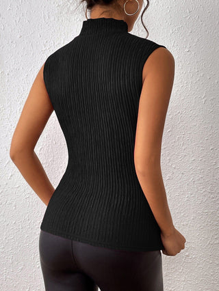 Turtle-Neck Sleeveless Tank Top