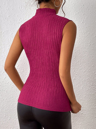 Turtle-Neck Sleeveless Tank Top